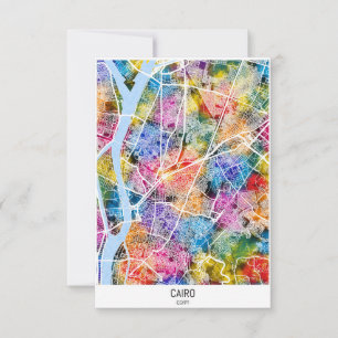 Cairo Egypt Stadsplattegrond Bedankkaart
