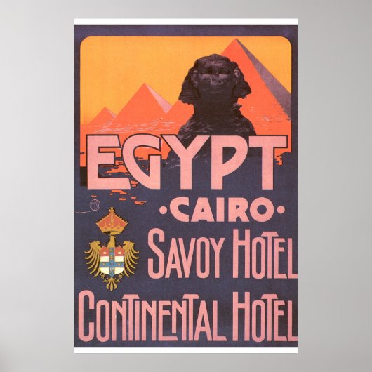 Cairo Egypt Vintage Travel Poster (Voorkant)