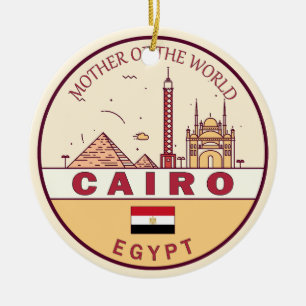 Cairo Egypte City Skyline Embleem Keramisch Ornament
