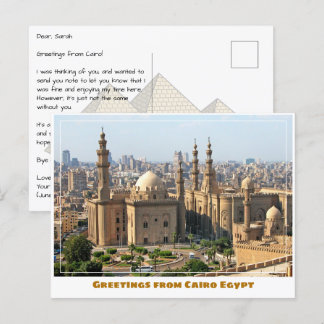 Caïro Egypte met moskee Briefkaart