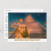Caïro Egypte met Sphinx Briefkaart (Voorkant / Achterkant)