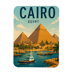 Caïro Egypte Piramides Nijl Rivier Oude Stad Magneet