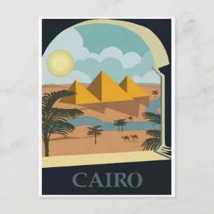 Caïro Egypte piramides Vintage reizen Briefkaart