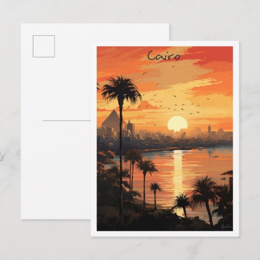 Caïro Egypte Reis Esthetiek Briefkaart (Voorkant / Achterkant)