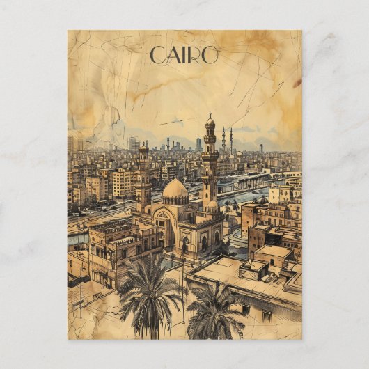 Caïro Egypte Reizen Briefkaart (Voorkant)