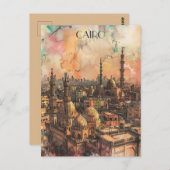 Caïro Egypte Reizen Briefkaart (Voorkant / Achterkant)