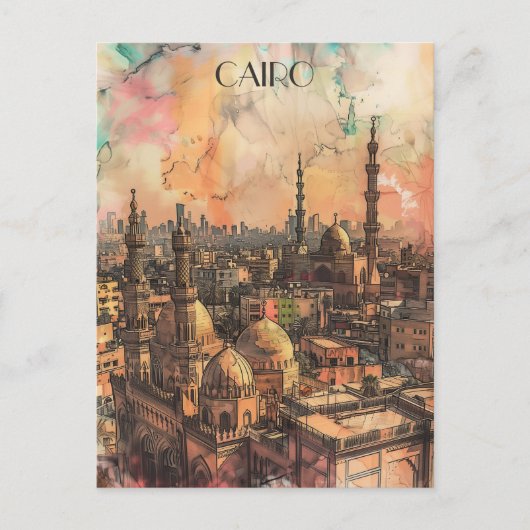 Caïro Egypte Reizen Briefkaart (Voorkant)