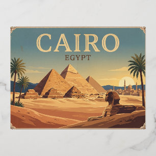 Caïro Egypte Vintage Reisansichtkaart Folie Feestdagen Briefkaart