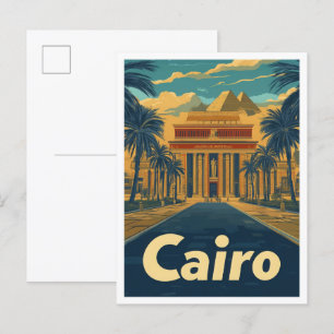 Caïro Egypte Vintage reisillustratie Briefkaart
