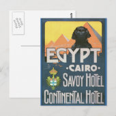 Caïro Egypte - Vintage reiskunst poster Briefkaart (Voorkant / Achterkant)