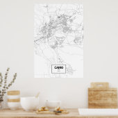 Caïro, Egypte (zwart op wit) Poster (Keuken)