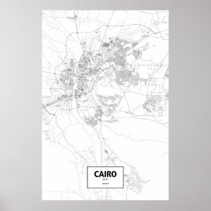 Caïro, Egypte (zwart op wit) Poster