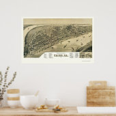 Caïro, IL Panorama Map - 1888 Poster (Keuken)