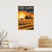  Caïro – Piramides bij zonsondergang Poster (Keuken)