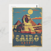 Caïro: sfinx briefkaart (Voorkant / Achterkant)