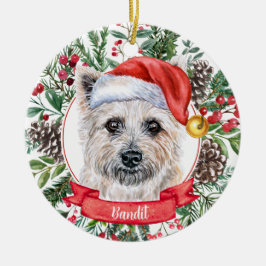 Caïro Terrier Custom Santa Dog kerstversiering Keramisch Ornament