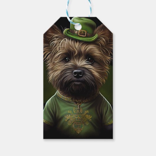 Caïro Terrier dog in St. Patrick's Day Dress Cadeaulabel (Voorkant)
