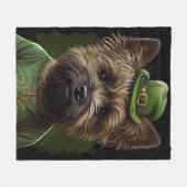 Caïro Terrier dog in St. Patrick's Day Dress Fleece Deken (Voorkant (Horizontaal))