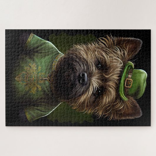 Caïro Terrier dog in St. Patrick's Day Dress Legpuzzel (Horizontaal)
