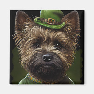 Caïro Terrier dog in St. Patrick's Day Dress Magneet