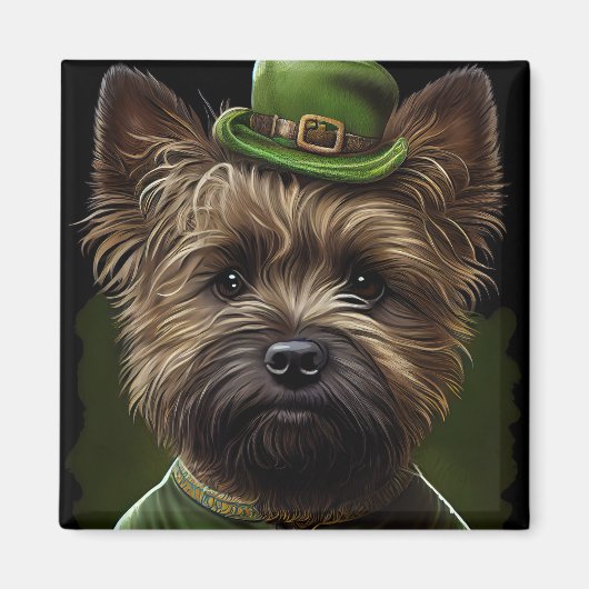 Caïro Terrier dog in St. Patrick's Day Dress Magneet (Voorkant)