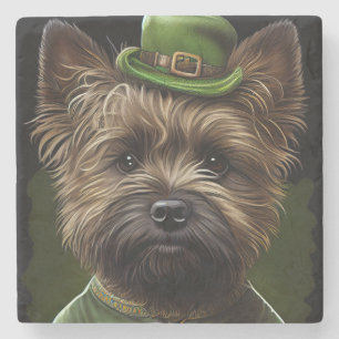 Caïro Terrier dog in St. Patrick's Day Dress Stenen Onderzetter