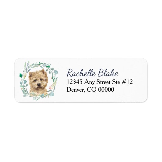 Caïro Terrier Dog WreatReturn Address Label (Voorkant)