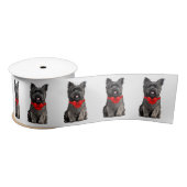 Caïro Terrier met kerstbus 3 inch Lint (Spoel)