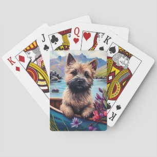 Caïro Terrier op een peddel: een Schilderachtig av Pokerkaarten