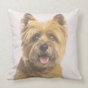 Caïro Terrier Portrait Faux Needlepoint Design Kussen