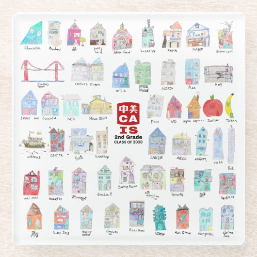 CAIS 2e Grade Glass Onderzetter - Klasse van 2030 (Voorkant)