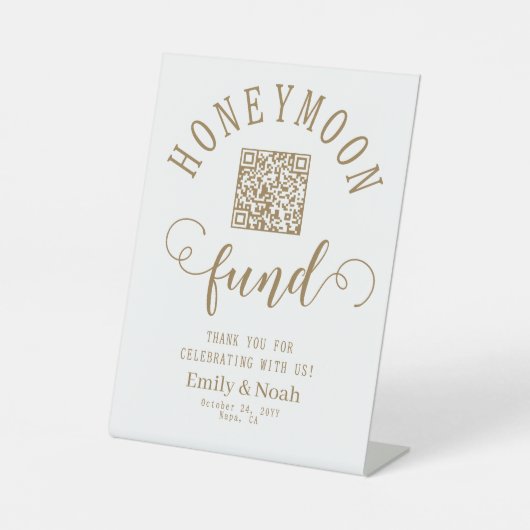 Caisse de Lune de Miel Code QR Panneau Mariage Min (Recto)