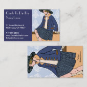 Caitlin dans le bleu - cartes de visite (Devant / Derrière)