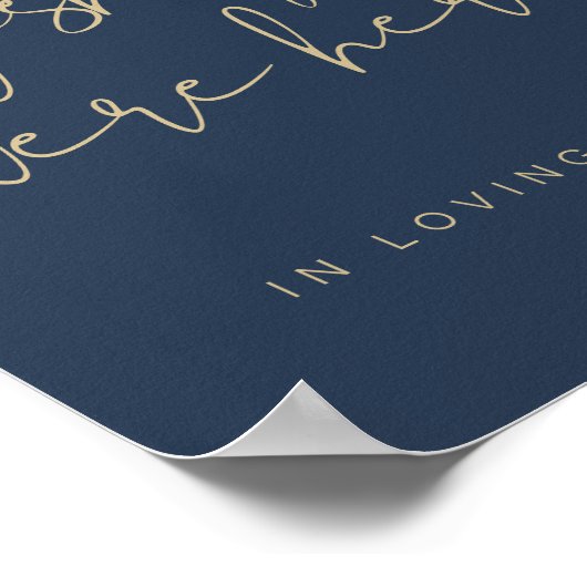 CAITLIN marineblauw en goud modern Was hier gewees Poster (Hoek)