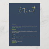 CAITLIN Modern Navy et Gold 5x7" Mangeons le menu (Devant)