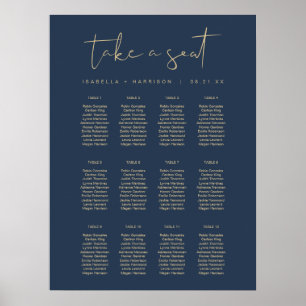 CAITLIN Moderne Minimale zeemacht en goudzeegarter Poster