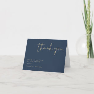 CAITLIN Moderne Minimaliste Merci Navy et Or