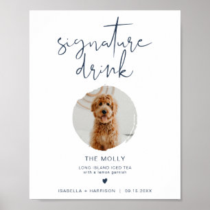 CAITLIN Navy Blue 1 Foto Huisdier Signature-drankj Poster