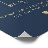 CAITLIN Navy & Gold Minimalist Pretzel Bar Poster (Hoek)