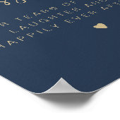 CAITLIN Navy & Gold Modern Tissues Wedding Sign Poster (Hoek)