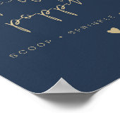 CAITLIN Navy & Gold Popcorn Bar Wedding Sign Poster (Hoek)