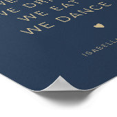 CAITLIN Navy & Gold Wedding Order of Events Poster (Hoek)