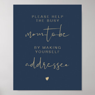 CAITLIN Navy & Goud Adres van de Enveloppe Bord Poster
