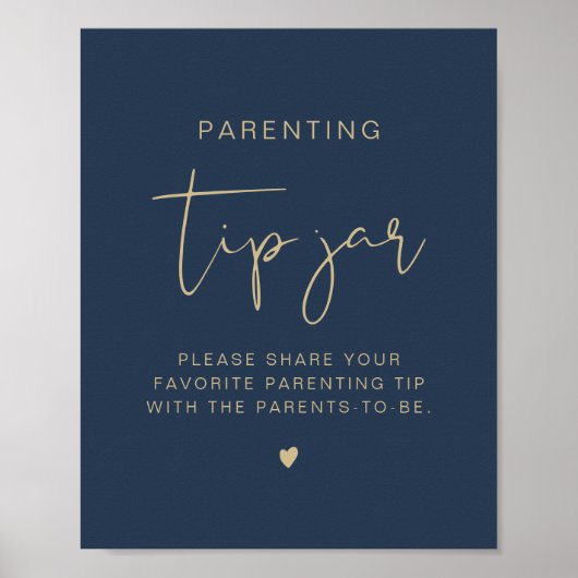 CAITLIN Navy & Goud Boho Fooi-pot en Adviesbord Poster (Voorkant)