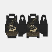 Caja de regalo negra elegante para navidad bedankdoosjes (Uitgevouwen)