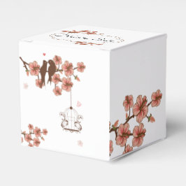 Caja para recuerdo de Bodas, Pajaritos y flores Bedankdoosjes