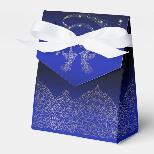 caja para regalo azul con decoración bedankdoosjes (Voorkant Zijde)