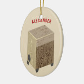 Cajon Drum Persoonlijke kerstversiering Keramisch Ornament (Links)