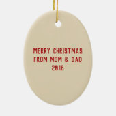 Cajon Drum Persoonlijke kerstversiering Keramisch Ornament (Achterkant)