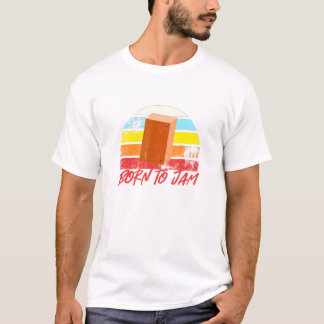 Cajon, geboren uit Jam  Retro Drummer T-shirt